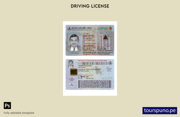 listo para imprimir Plantilla de licencia de conducir de motor no profesional de